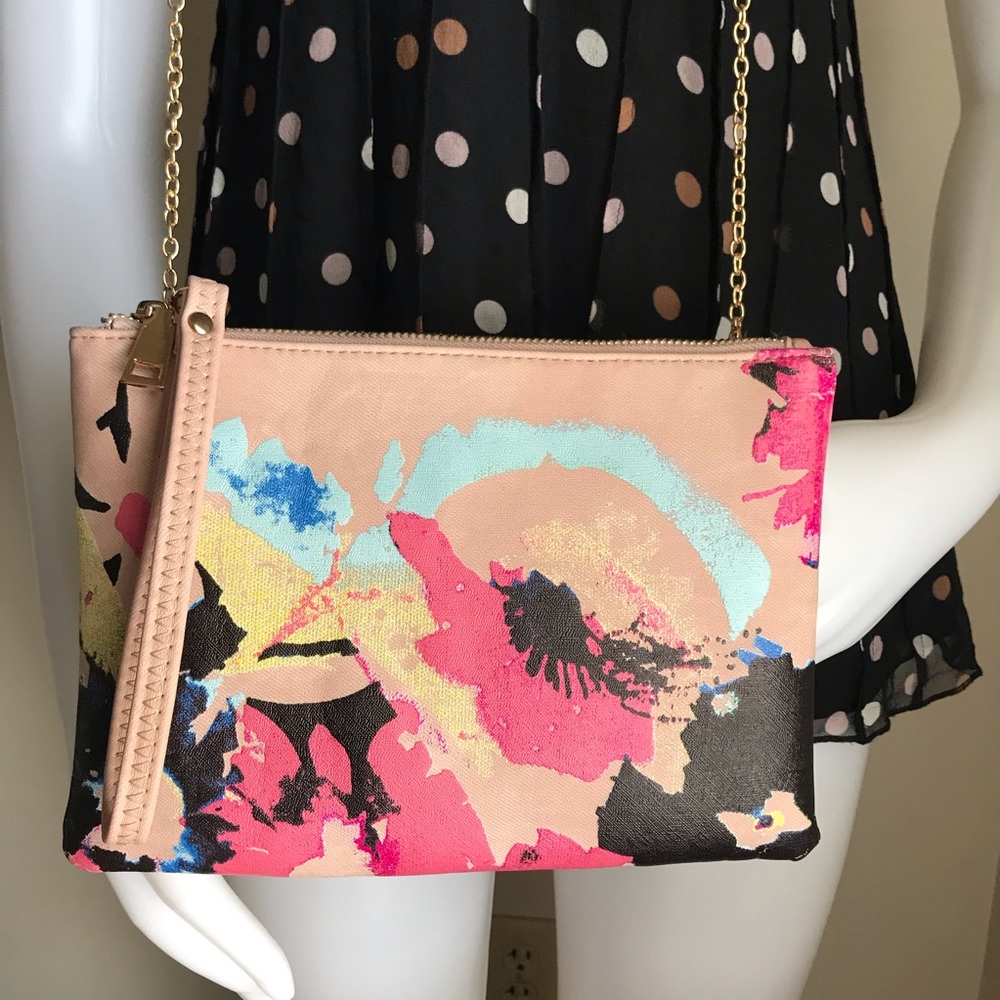 MMS handbag clutch wristlet bag floral design
